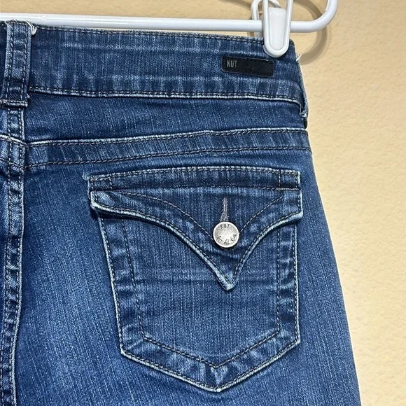 Kut from the Kloth Stretch Denim Capri Jeans Flap Pockets Size 10 Summer Casual - Picture 7 of 14